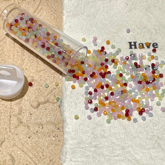 Faceted Beads•S086-Rainbow 2mm (Over $45 Free Shipping)