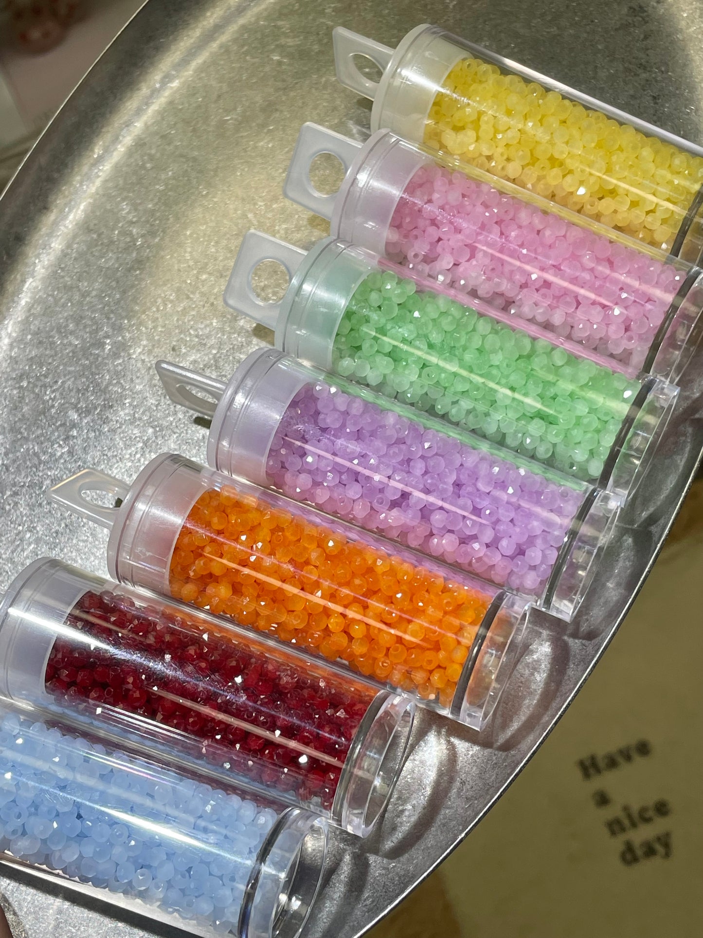Faceted Beads•S086-Rainbow 2mm (Over $45 Free Shipping)