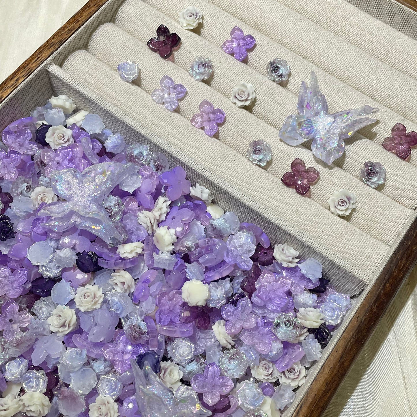 Flower Charms-G30•Purple Butterflies (Over $45 free shipping)