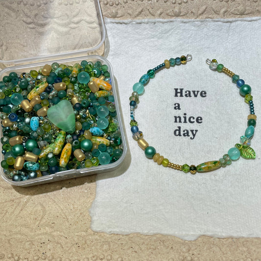 Seed Beads•S195-Green Leaves (Over $45 Free Shipping)