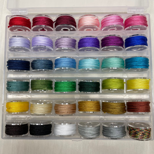 Non-stretchy Nylon Mini String Set 36 Colors 0.8mm