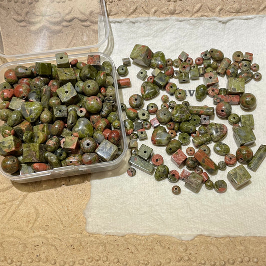 Natural Stones•N01-Unakite (Over $45 Free Shipping)