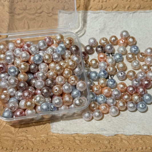 Glass Beads•G01-Ruffled Pearls 8mm (Over $45 Free Shipping)