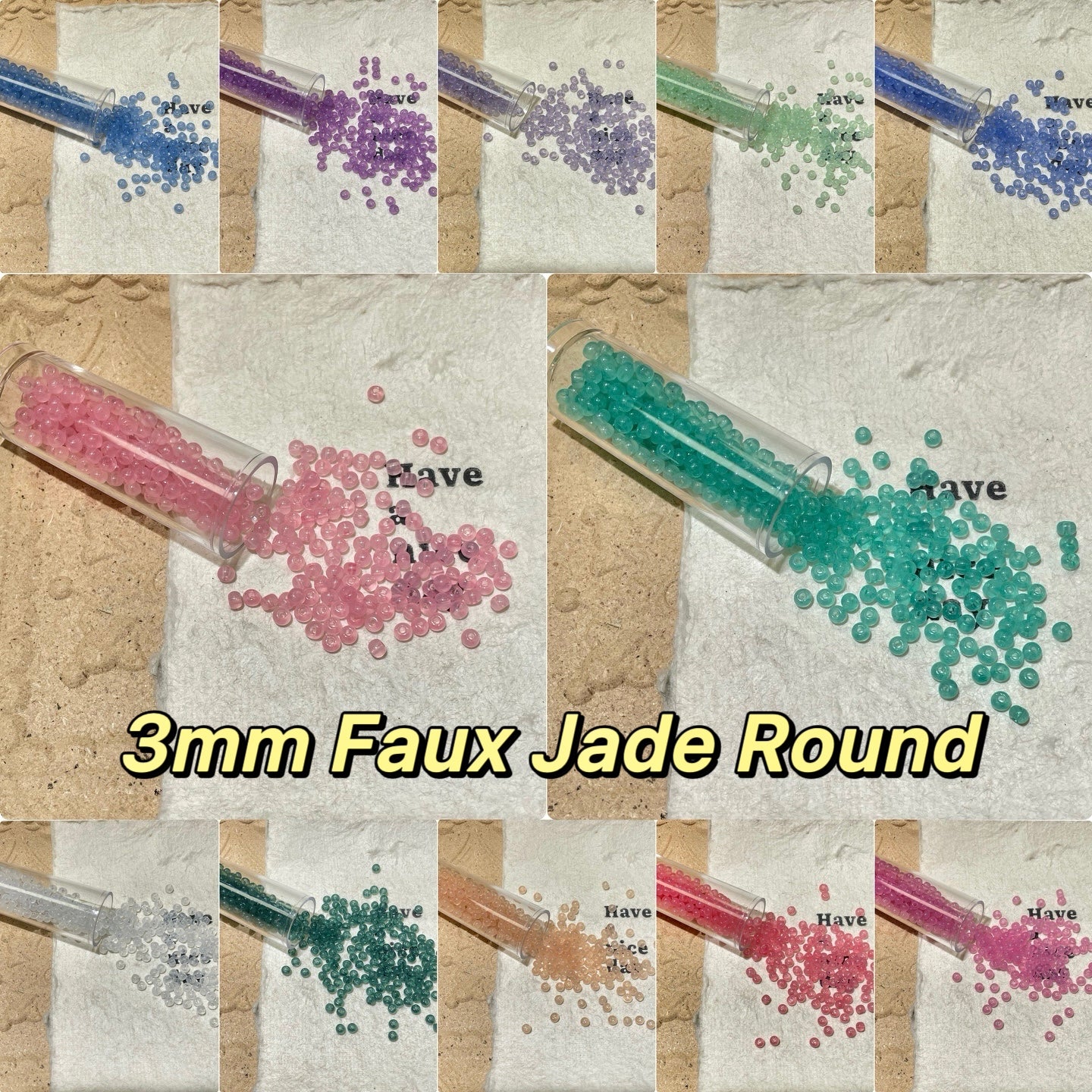 Individual Colors for Uniformed Beads-Faux Jade 3mm round