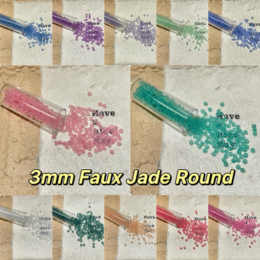 Individual Colors for Uniformed Beads-Faux Jade 3mm round