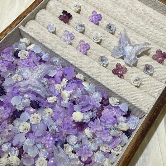 Flower Charms-G30•Purple Butterflies (Over $45 free shipping)