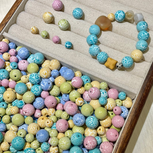 Glass Beads-G25•Faux Larimar 6mm&12mm (Over $45 free shipping)