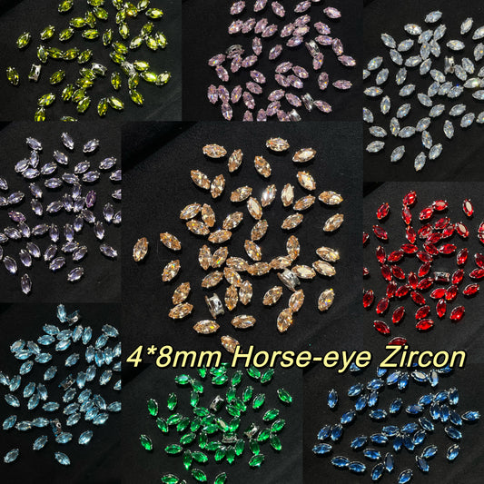 Blingy Collection-4*8mm Horse-eye Zircon Rhinestones Beads (Multiple colors)