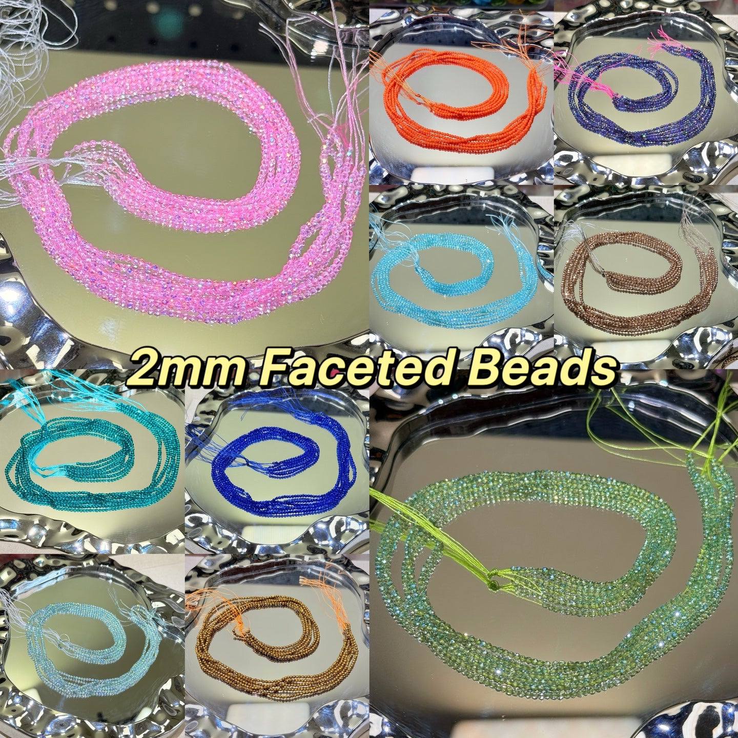 2mm Faceted Beads (Over $45 Free Shipping)