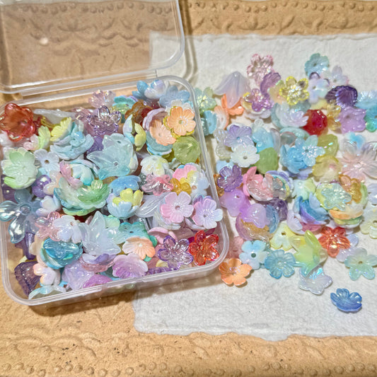 Flower Charms•F09-Macaron Flowers (Over $45 Free Shipping)