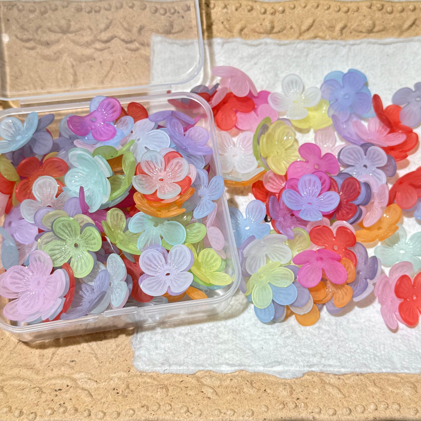 Flower Charms•F04-Four Petals flower (Over $45 Free Shipping)