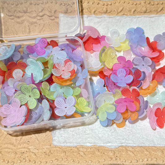 Flower Charms•F04-Four Petals flower (Over $45 Free Shipping)