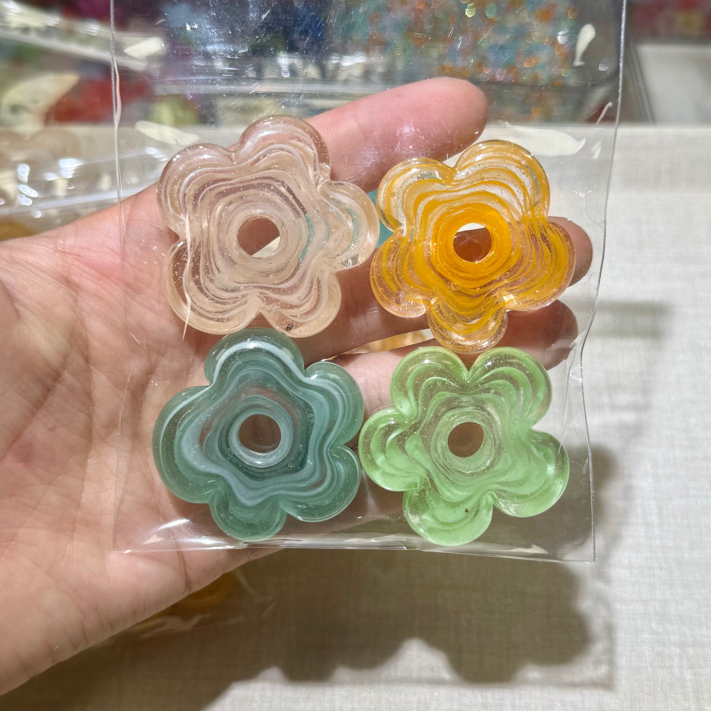 Nepal Glass Flowers Summer Combo 35mm (Over $45 Free Shipping)