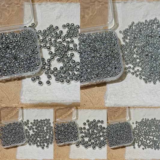 Seed Beads•Shiny Silver Perfect Round Collection (Over $45 Free Shipping)