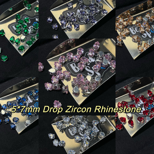 Blingy Collection-5*7mmDrop Zircon Rhinestones (Multiple colors)