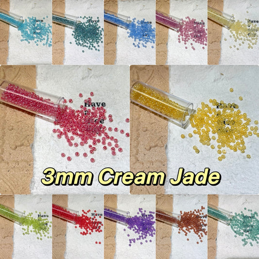 Individual Colors for Uniformed Beads-3mm Cream Jade