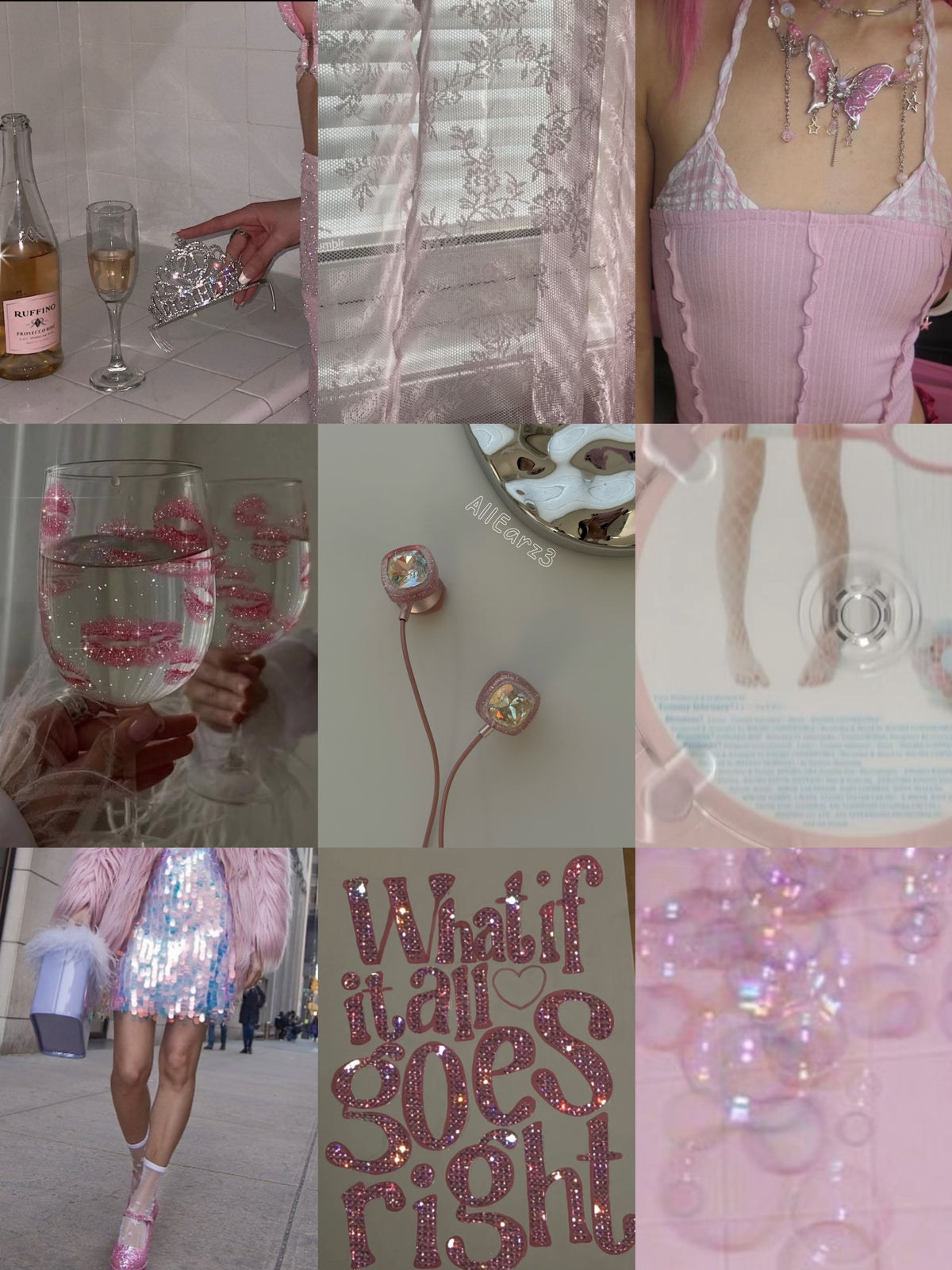 BEDAZZLED PINK SQUARE
