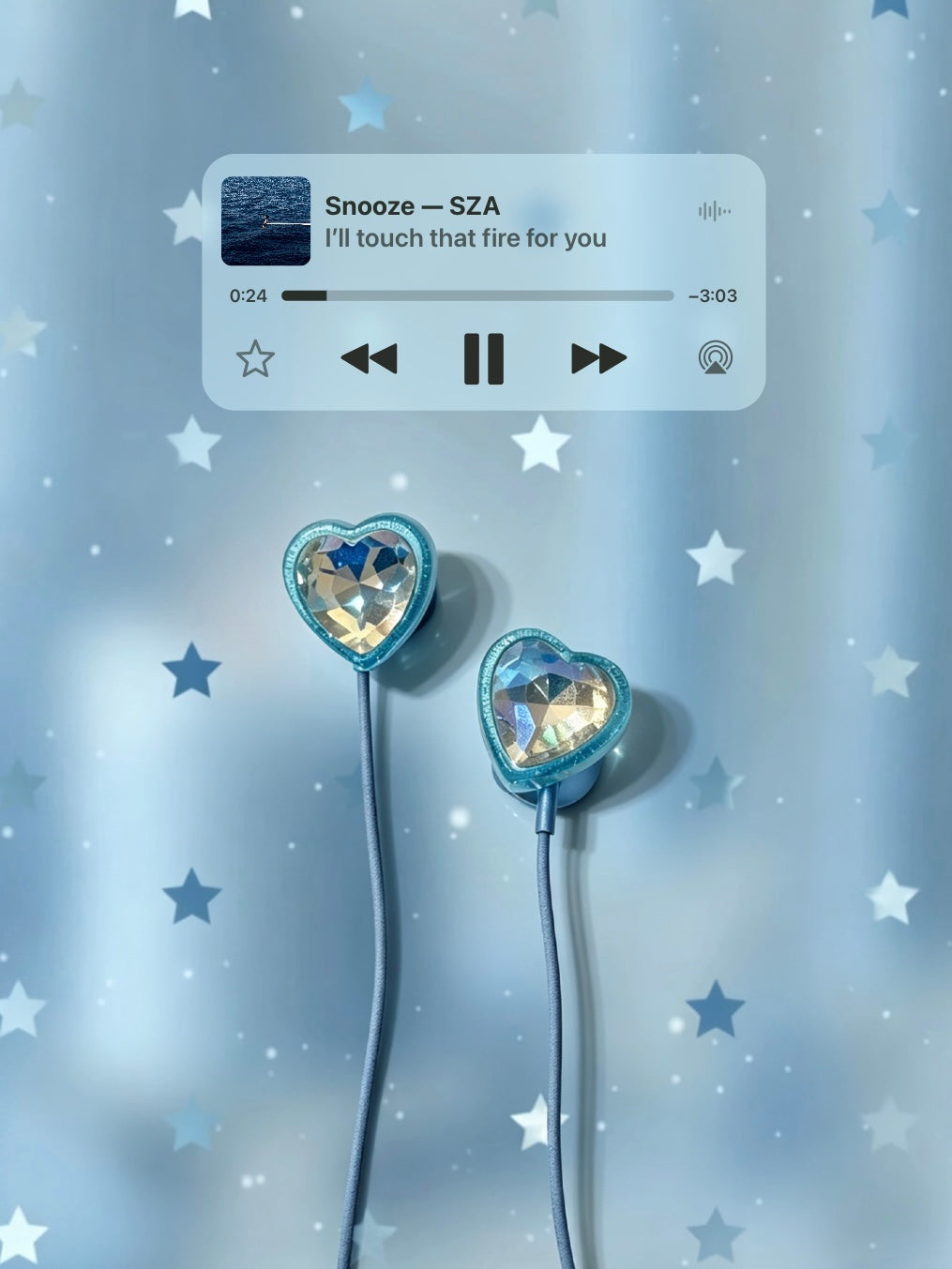 BEDAZZLED BLUE HEART